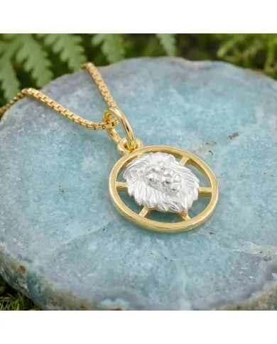 18K Gold Plated Leo Lion Zodiac Pendant | 925 Sterling Silver Astrology Jewelry
