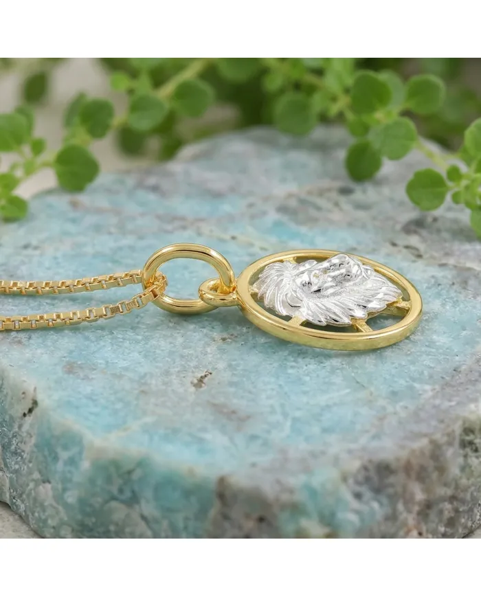 18K Gold Plated Leo Lion Zodiac Pendant | 925 Sterling Silver Astrology Jewelry