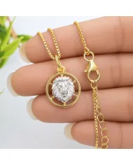 18K Gold Plated Leo Lion Zodiac Pendant | 925 Sterling Silver Astrology Jewelry