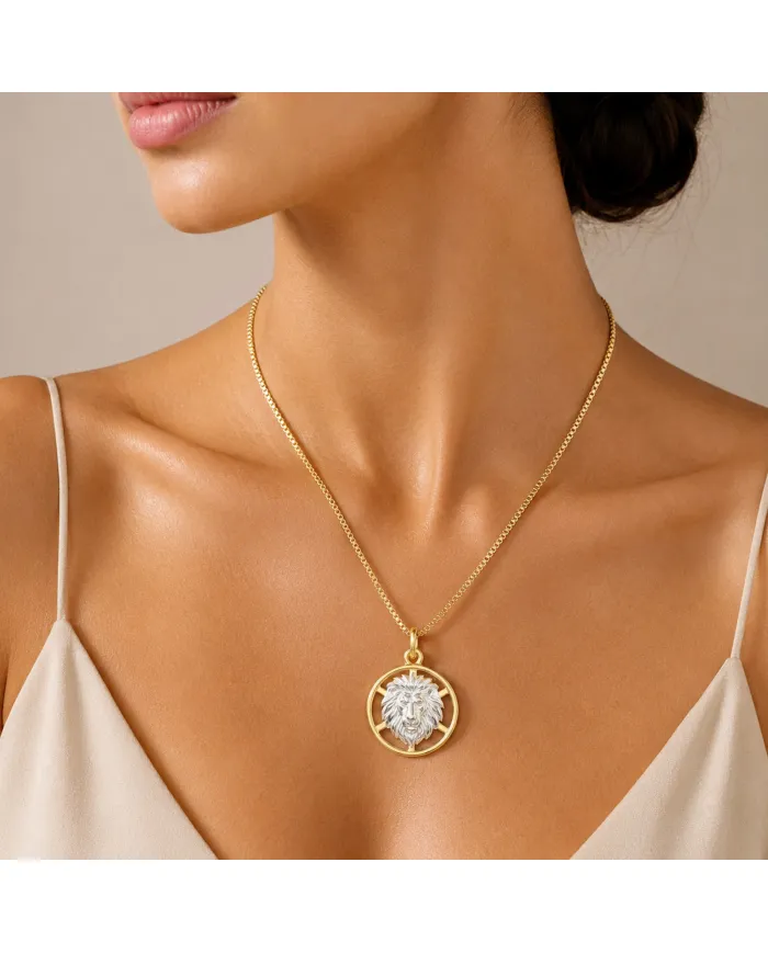 18K Gold Plated Leo Lion Zodiac Pendant | 925 Sterling Silver Astrology Jewelry