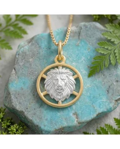 18K Gold Plated Leo Lion Zodiac Pendant | 925 Sterling Silver Astrology Jewelry