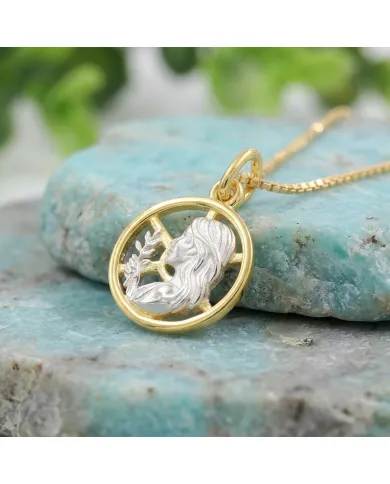 Virgo Zodiac Astrology Pendant Necklace | 18K Gold Plated Sterling Silver