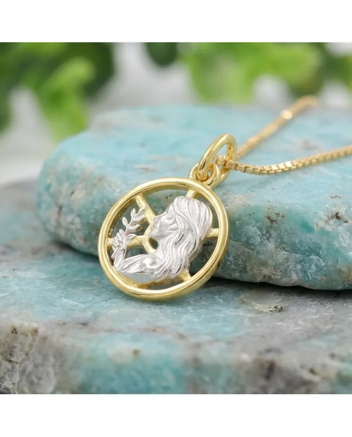 Virgo Zodiac Astrology Pendant Necklace | 18K Gold Plated Sterling Silver