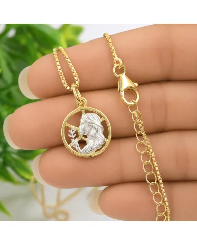 Virgo Zodiac Astrology Pendant Necklace | 18K Gold Plated Sterling Silver