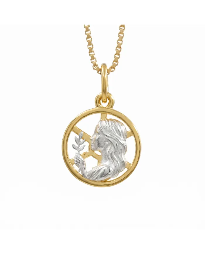 Virgo Zodiac Astrology Pendant Necklace | 18K Gold Plated Sterling Silver