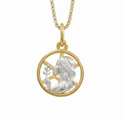 Virgo Zodiac Astrology Pendant Necklace | 18K Gold Plated Sterling Silver