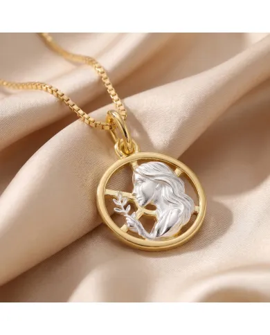 Virgo Zodiac Astrology Pendant Necklace | 18K Gold Plated Sterling Silver