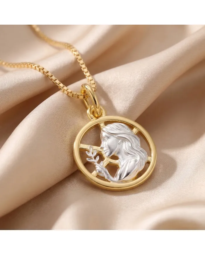 Virgo Zodiac Astrology Pendant Necklace | 18K Gold Plated Sterling Silver