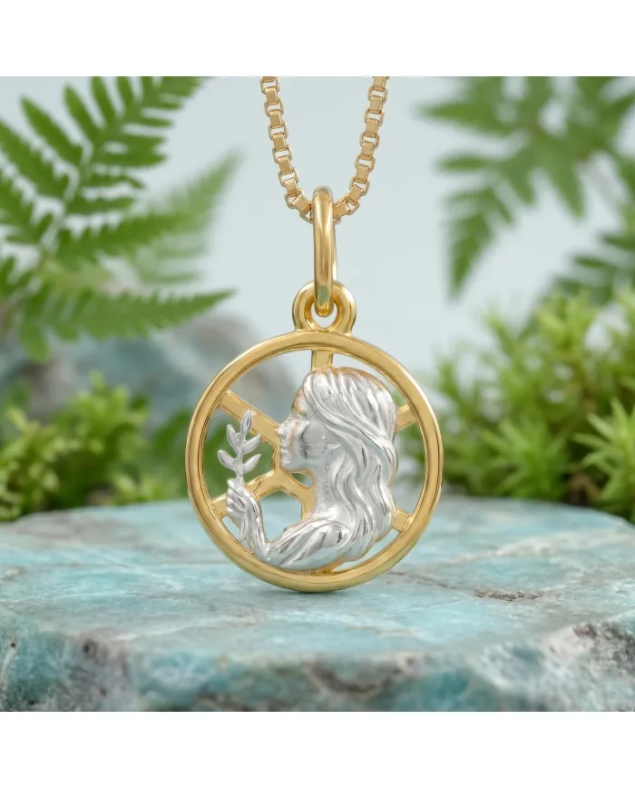Virgo Zodiac Astrology Pendant Necklace | 18K Gold Plated Sterling Silver