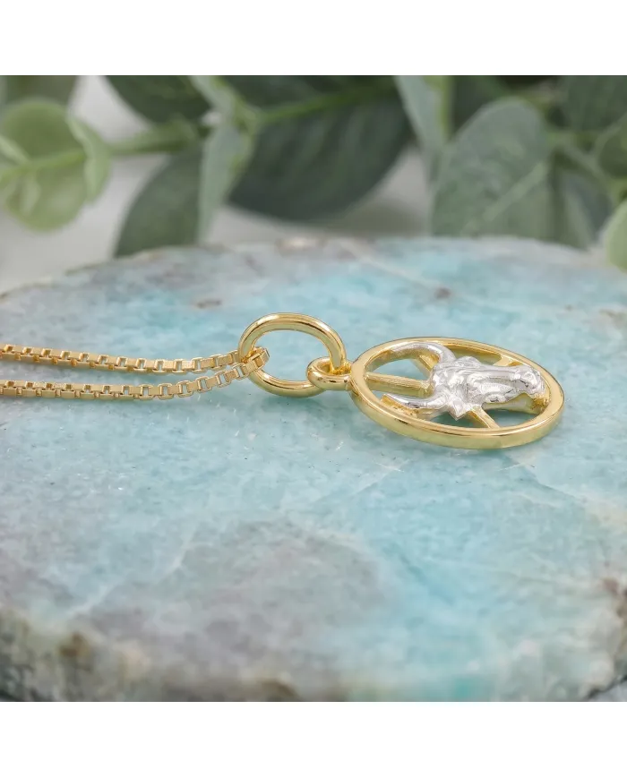 18K Gold Plated Taurus Zodiac Pendant | Sterling Silver Astrology Gift