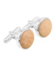 Pink Amazonite Cufflinks for Men – 925 Sterling Silver Wedding Gift