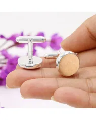 Pink Amazonite Cufflinks for Men – 925 Sterling Silver Wedding Gift