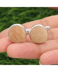 Pink Amazonite Cufflinks for Men – 925 Sterling Silver Wedding Gift