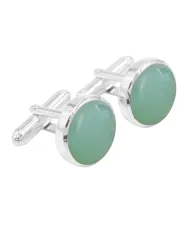 Pink Amazonite Cufflinks for Men – 925 Sterling Silver Wedding Gift
