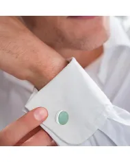 Chrysoprase Gemstone Cufflinks | 925 Sterling Silver Men's Accessories