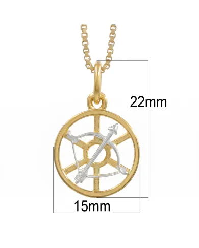 18K Gold Plated Sagittarius Zodiac Pendant | 925 Silver Bow & Arrow