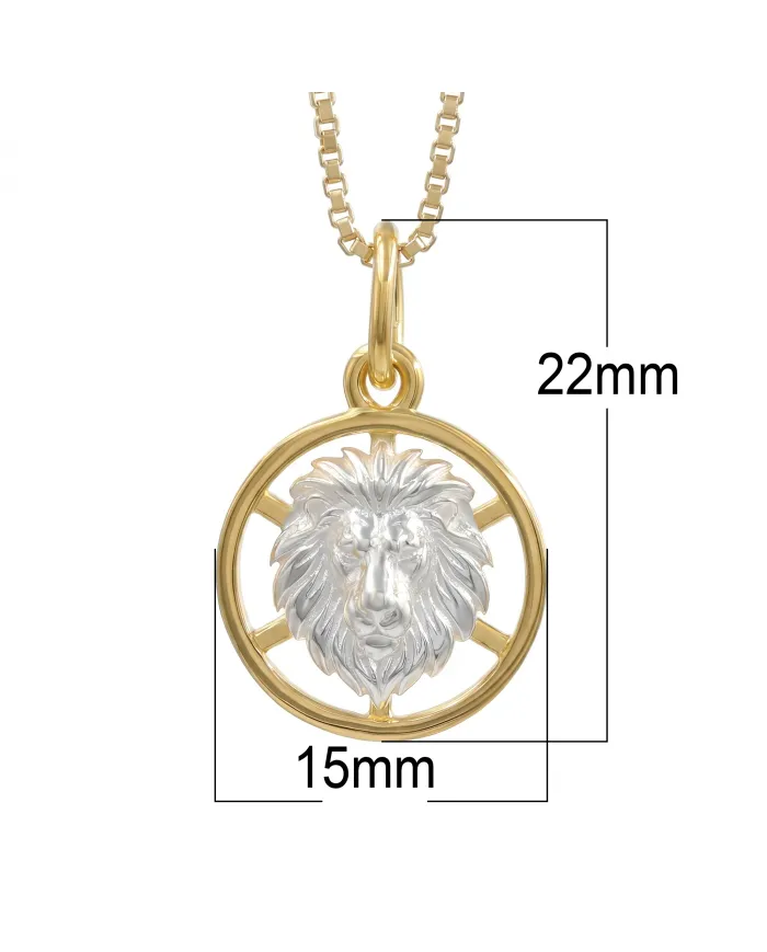 18K Gold Plated Leo Lion Zodiac Pendant | 925 Sterling Silver Astrology Jewelry
