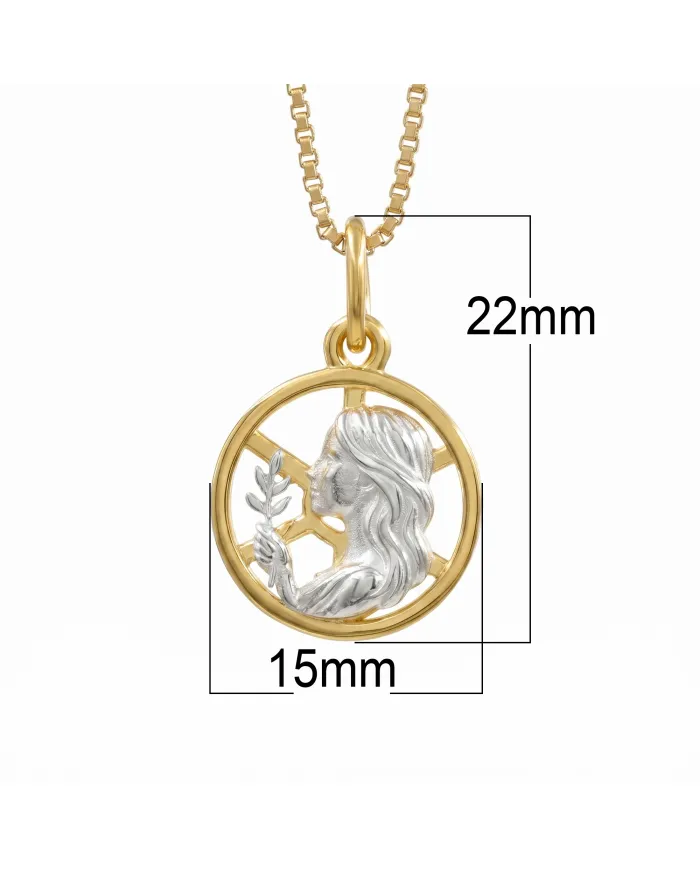 Virgo Zodiac Astrology Pendant Necklace | 18K Gold Plated Sterling Silver