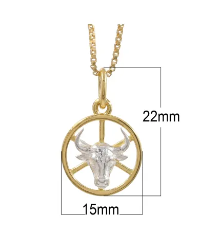 18K Gold Plated Taurus Zodiac Pendant | Sterling Silver Astrology Gift