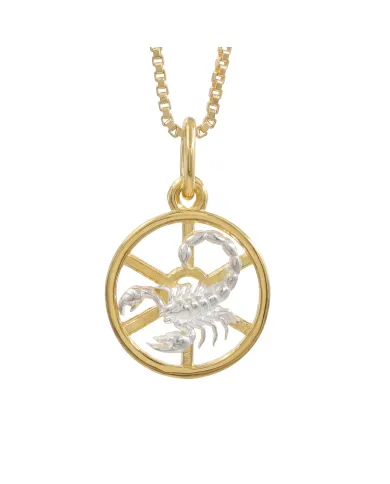Scorpio Zodiac Pendant 18K Gold Plated Sterling Silver Astrology Jewelry