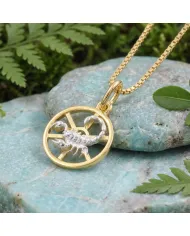 Scorpio Zodiac Pendant 18K Gold Plated Sterling Silver Astrology Jewelry