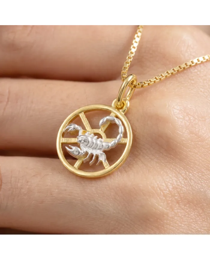 Scorpio Zodiac Pendant 18K Gold Plated Sterling Silver Astrology Jewelry