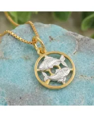 18K Gold Plated Pisces Zodiac Pendant Sterling Silver Astrology Necklace