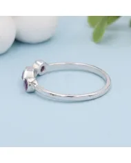 Amethyst Ring 925 Sterling Silver Minimalist Stackable Handmade Jewelry