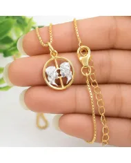 18K Gold Plated Gemini Zodiac Pendant - Sterling Silver Astrology Gift