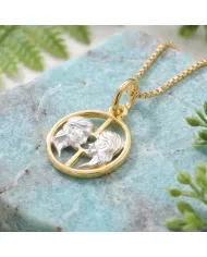 18K Gold Plated Gemini Zodiac Pendant - Sterling Silver Astrology Gift