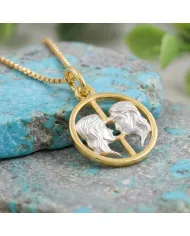 18K Gold Plated Gemini Zodiac Pendant - Sterling Silver Astrology Gift