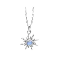 Sunburst Moonstone Pendant – 925 Sterling Silver Minimalist Necklace