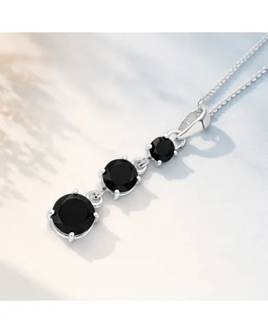 Black Onyx Pendant 925 Sterling Silver - Handmade Gemstone Jewelry
