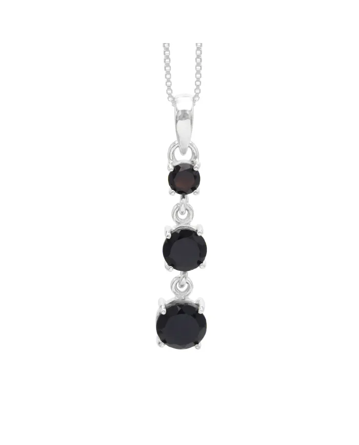 Black Onyx Pendant 925 Sterling Silver - Handmade Gemstone Jewelry