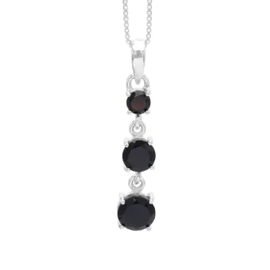 Black Onyx Pendant 925 Sterling Silver - Handmade Gemstone Jewelry