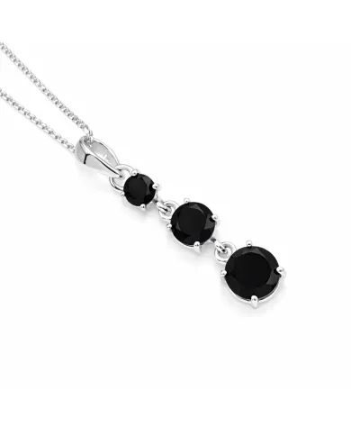 Black Onyx Pendant 925 Sterling Silver - Handmade Gemstone Jewelry