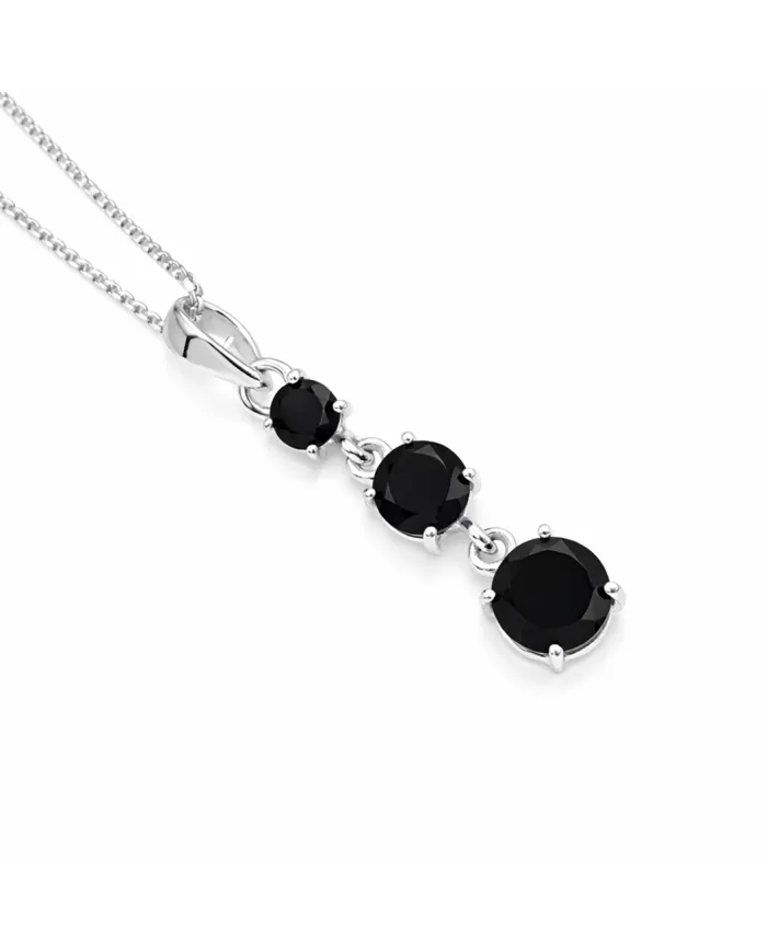 Black Onyx Pendant 925 Sterling Silver - Handmade Gemstone Jewelry