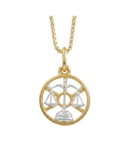 18K Gold Plated Libra Zodiac Sign Pendant | Sterling Silver Astrology Jewelry