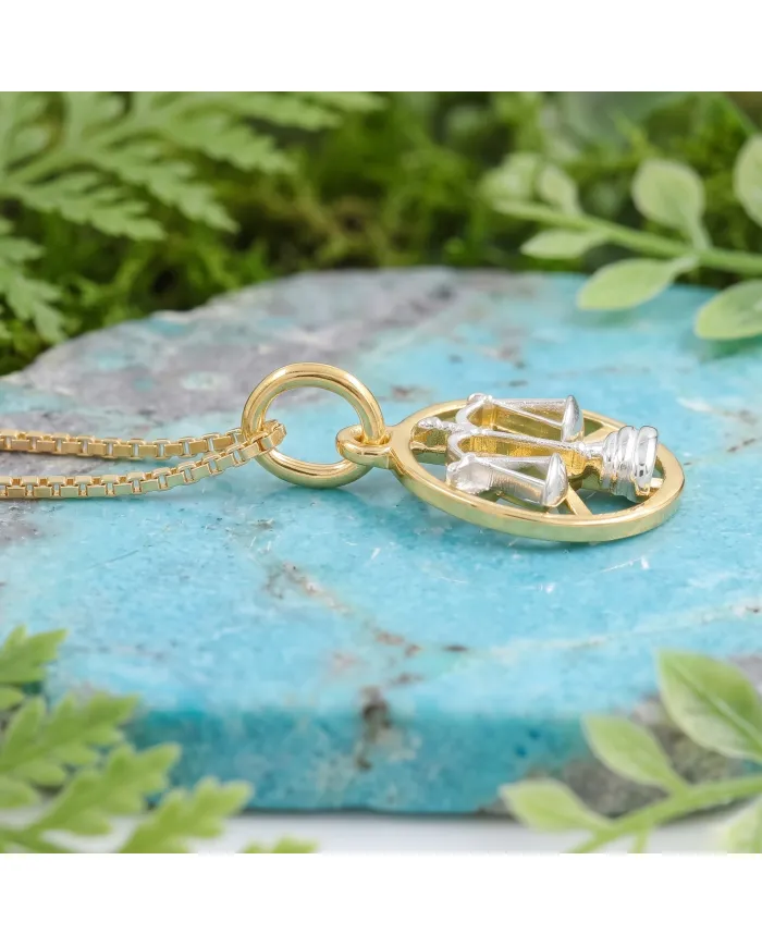 18K Gold Plated Libra Zodiac Sign Pendant | Sterling Silver Astrology Jewelry