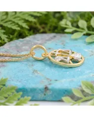 18K Gold Plated Libra Zodiac Sign Pendant | Sterling Silver Astrology Jewelry