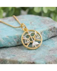 18K Gold Plated Libra Zodiac Sign Pendant | Sterling Silver Astrology Jewelry