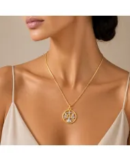 18K Gold Plated Libra Zodiac Sign Pendant | Sterling Silver Astrology Jewelry