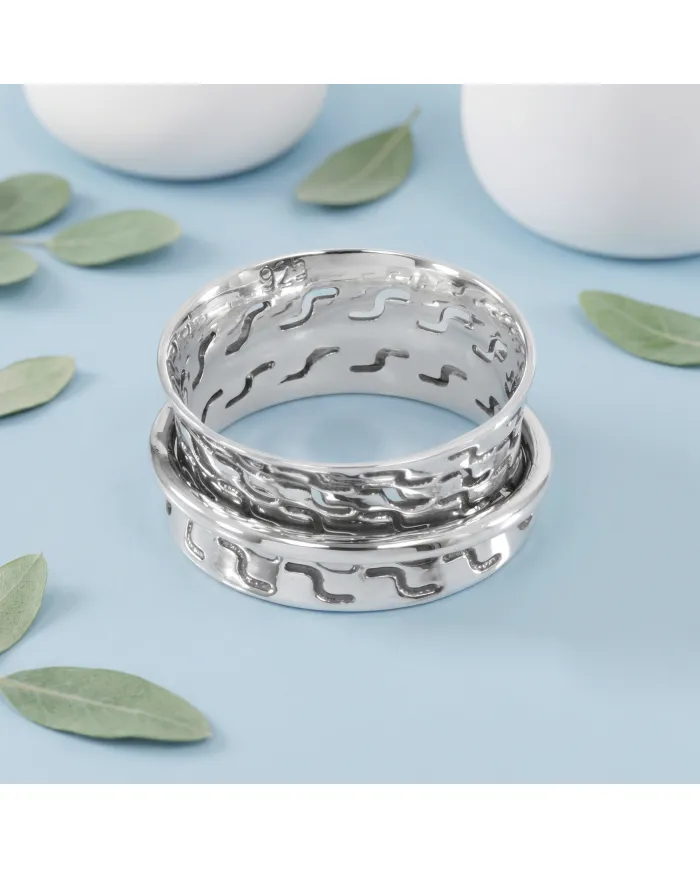 925 Sterling Silver Spinner Ring | Handmade Fidget Anxiety Thumb Band