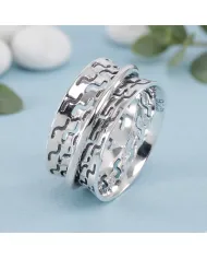 925 Sterling Silver Spinner Ring | Handmade Fidget Anxiety Thumb Band