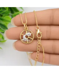 Aquarius Zodiac Pendant | 18K Gold-Plated Two-Tone Astrology Jewelry