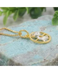Aquarius Zodiac Pendant | 18K Gold-Plated Two-Tone Astrology Jewelry