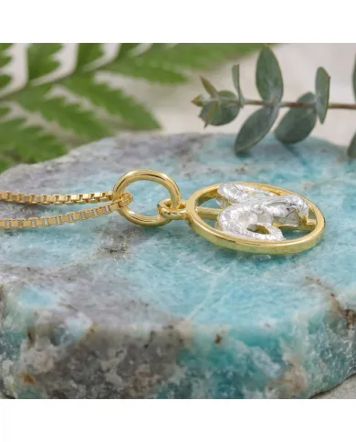 Aries Zodiac Sign Pendant | 18K Gold Plated Two Tone Astrology Jewelry