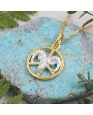 Aries Zodiac Sign Pendant | 18K Gold Plated Two Tone Astrology Jewelry