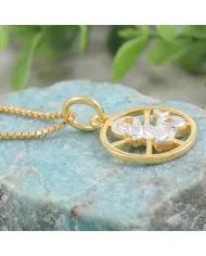 Capricorn Zodiac Sign Pendant 18K Gold Plated Two Tone Silver Jewelry