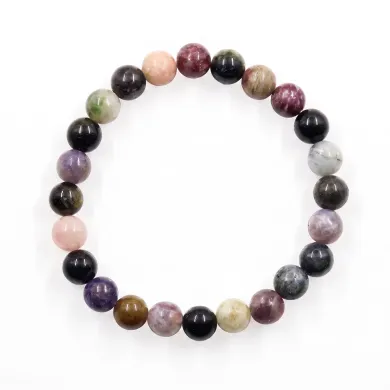 Tourmaline 8mm Beaded Bracelet | Handmade Stretchable Jewelry